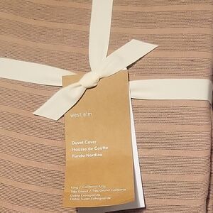 West Elm Linen Stripe Duvet Cover King/Cal King
